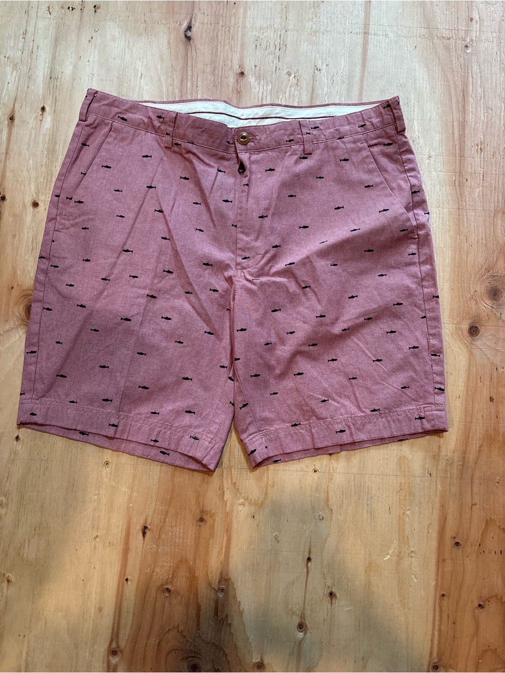 Brooks Brothers Pink Micro-Print Flat Front Shorts